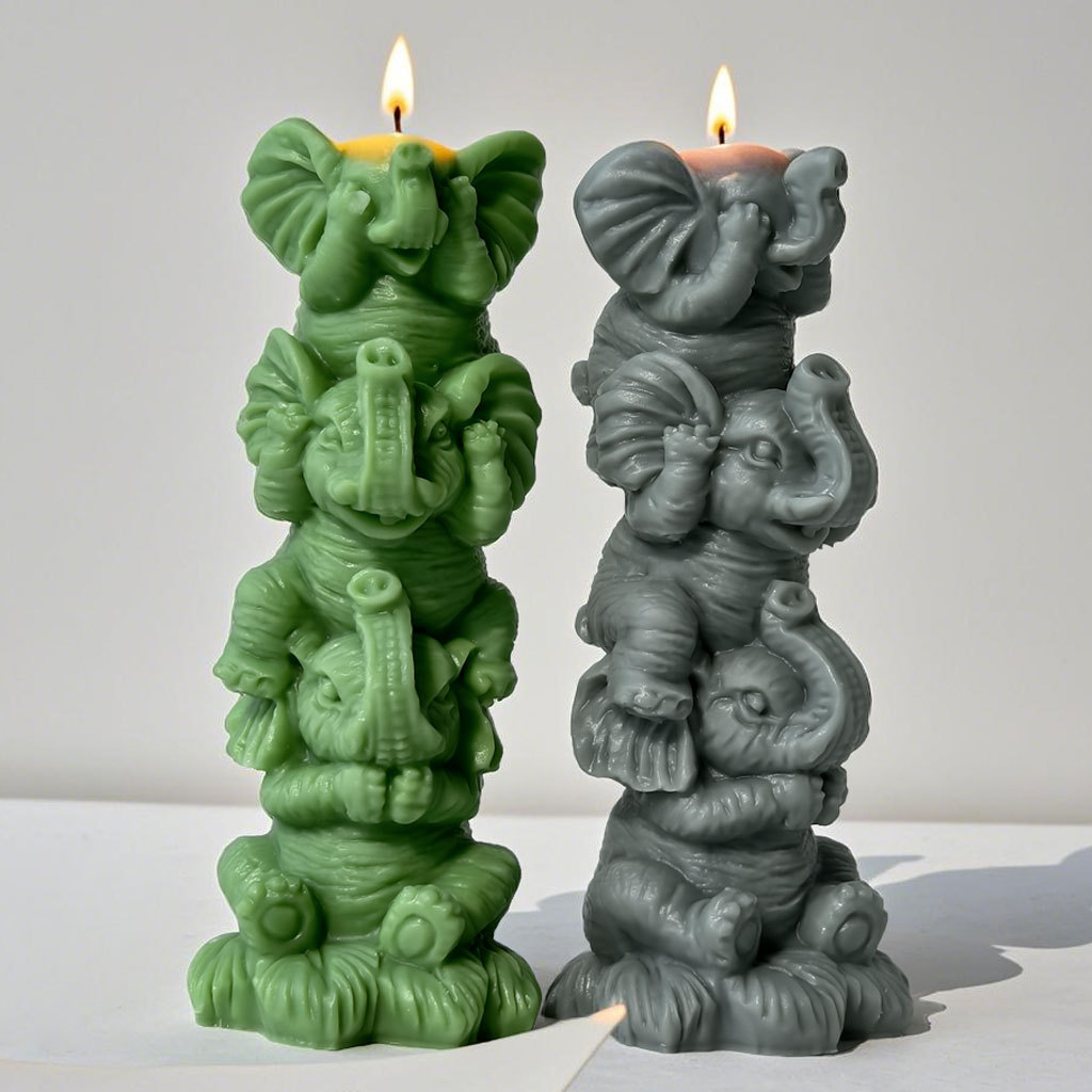 Soap Making Essentials - DIY Stacking Elephants Silicone Mold Handmade