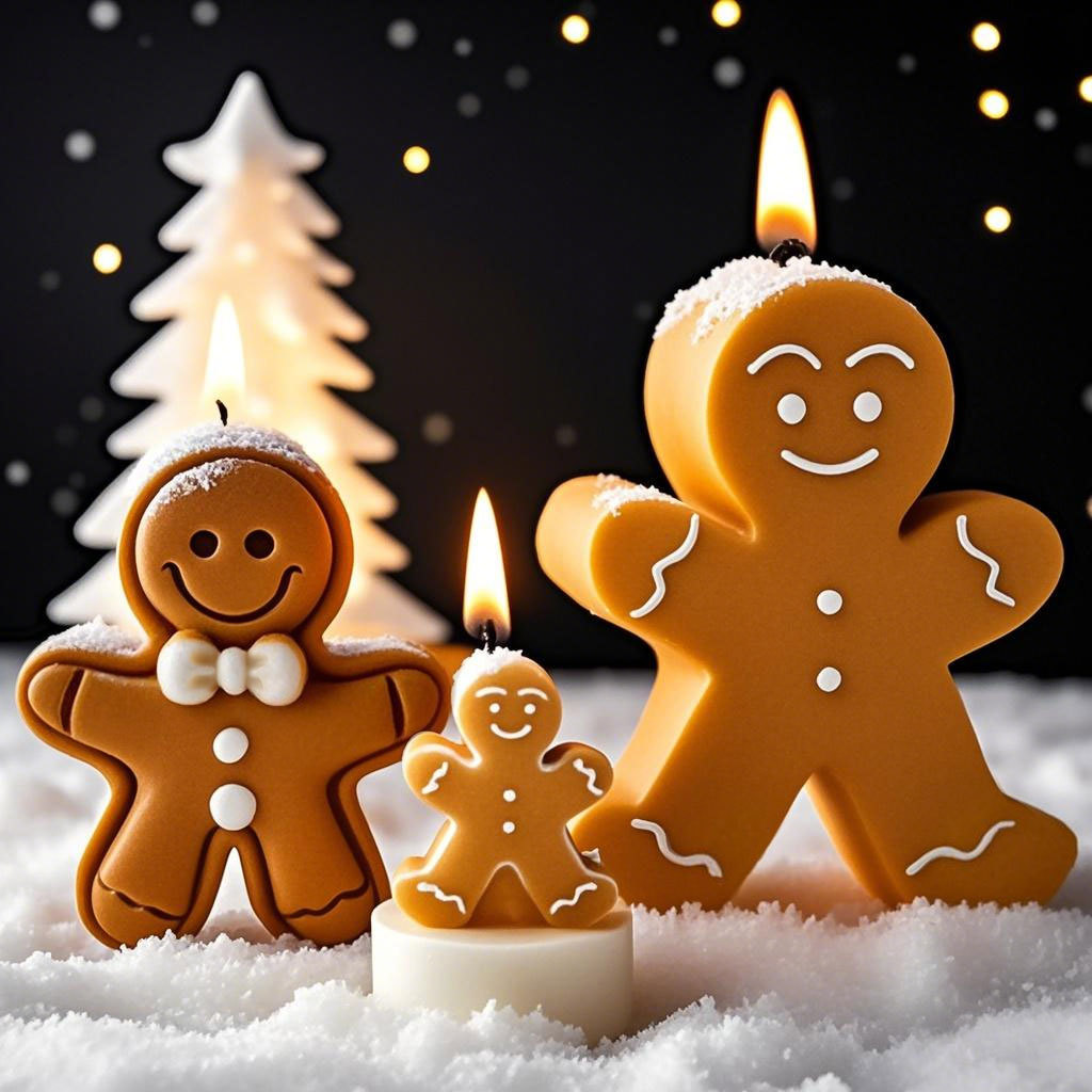 Soap Making At Home - DIY Cartoon Gingerbread Man Silicone Candle
