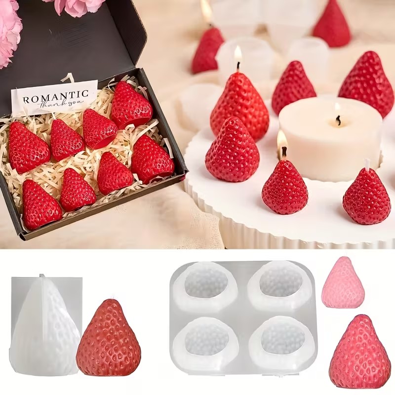Strawberry Silicone Candle Mol - огляд і ціна Soap Making Diy