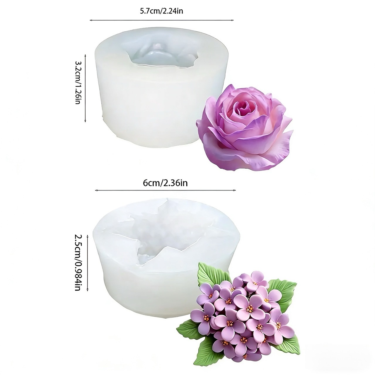 2-Piece 3D Rose and Lilac Sili - огляд і ціна Soap Making Recipes