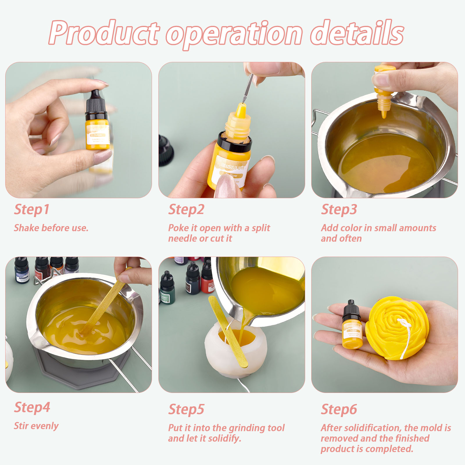 5ml/Bottle Candle Wax Pigment  - огляд і ціна Soap Making At Home